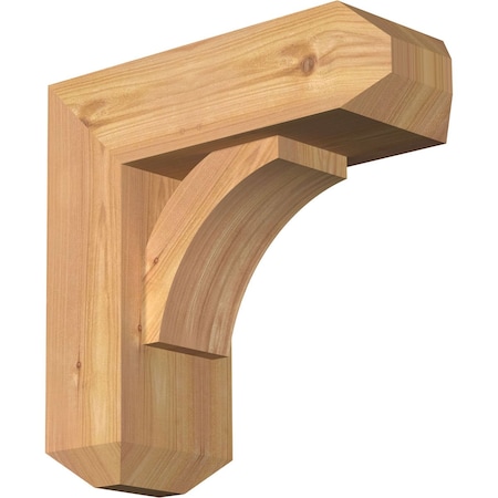 Ekena Millwork Thorton Craftsman Smooth Bracket w/ Offset Brace, Western Red Cedar, 5 1/2"W x 14"D x 14"H BKT0604X14X14THR04SWR